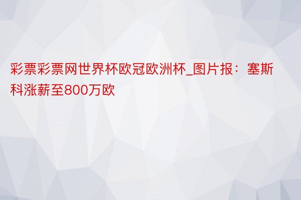 彩票彩票网世界杯欧冠欧洲杯_图片报：塞斯科涨薪至800万欧