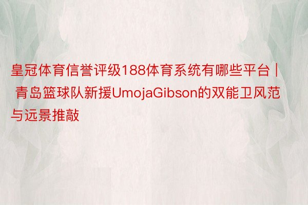 皇冠体育信誉评级188体育系统有哪些平台 | 青岛篮球队新援UmojaGibson的双能卫风范与远景推敲